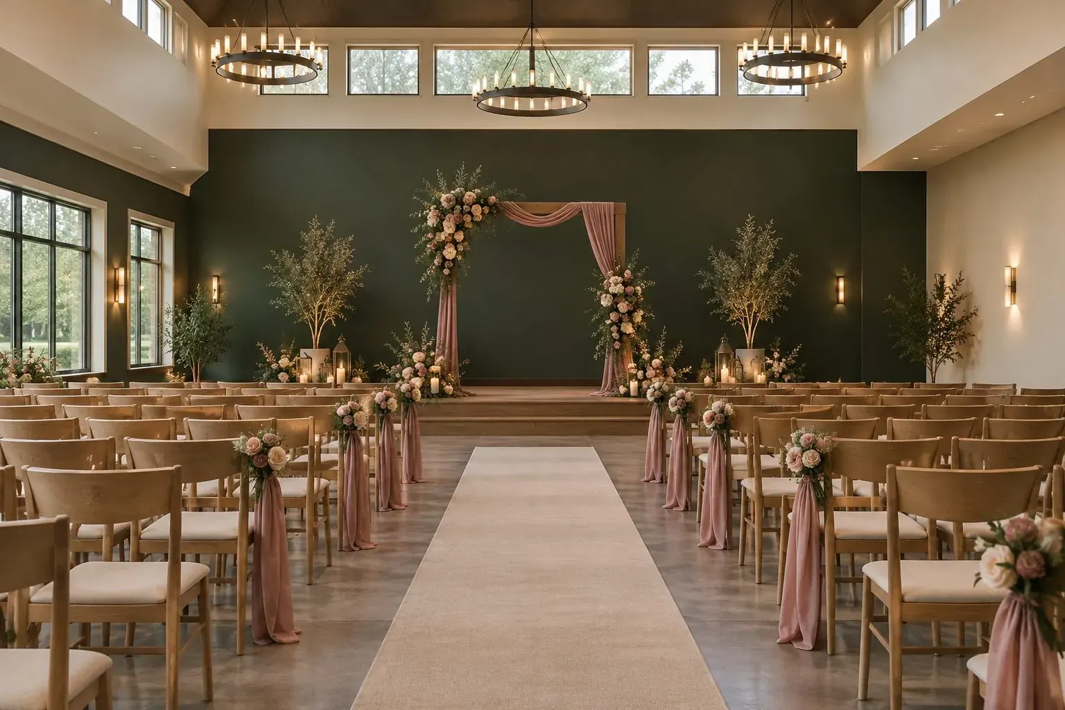 Wedding ceremony at Timberline at Fall Creek